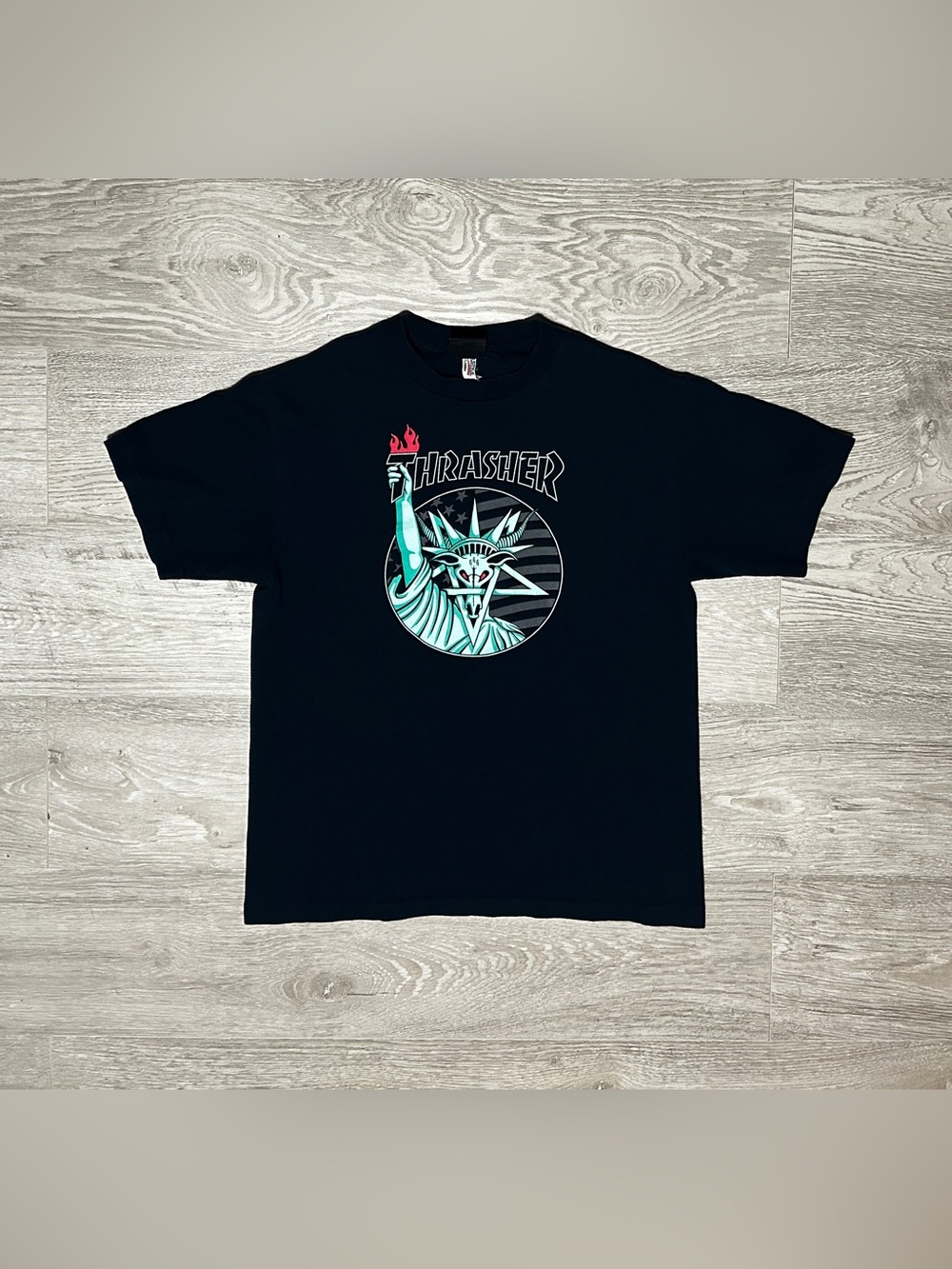 Thrasher Skateboard State of Liberty Graphic T-Shirt